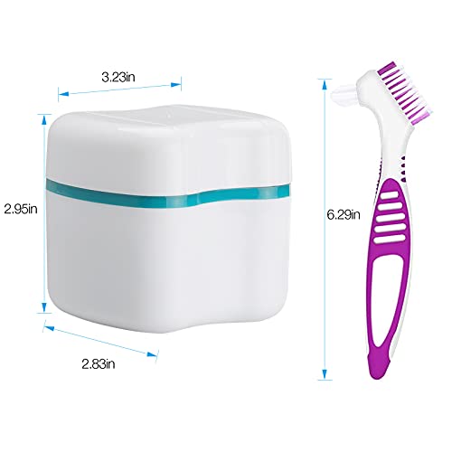 Faruijie OUSHIYAHEDAIYASHUA Denture Bath Case With Basket Denture Bath Cleaning Box Container Soaking Cup Cleaner Retainer Case Holder thumb #1