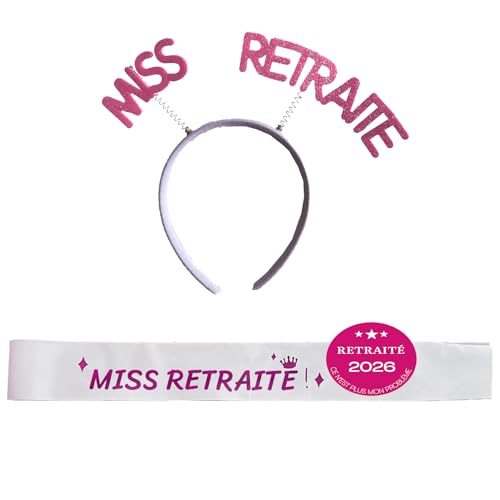 jenich Cadeau Retraite 2026 Echarpe Retraite Retraite Femme Rose Miss Retraite Badge Retraite