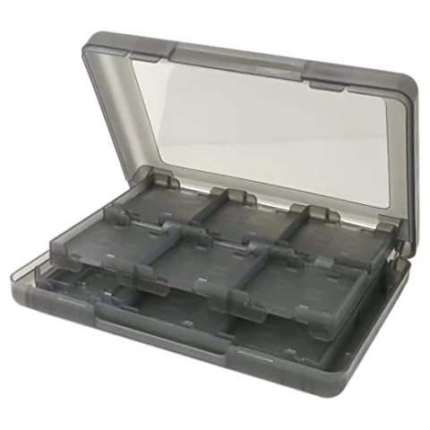 USonline911 Switch Card Storage Case 24-in-1 Game Card Case Holder Cartridge Box Replacement for New Nintendo 4DS XL LL(smokey grey) Cover