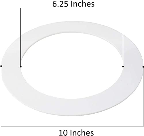 Image of LightLabs Goof Ring Gloss 8 Pack 10 inch Diameter for 10 inch Cans. Inlcudes Mounting Tape to Fix Drywall Damage for Flush Mount Recessed Down Lights. 6.2 inch Inner Diameter Recessed Light Cover Glossy White