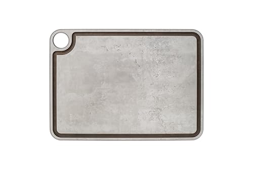 Arcos Planche à découper avec canal et crochet Surface lisse pour hacher les aliments en fibre de cellulose et résine Ustensile de coupe professionnel Planche à servir Couleur Gris 15 x 11