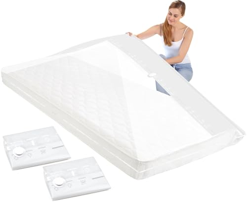 2 PCS Bolsa Vacio Colchon Transparente 220x100cm para Almacenamiento y Comprimir Viscoelástico o Sobrecolchon Memory Foam Mattress etc Colchón Proporciona Protección contra el Polvo Ahorro de Espacio