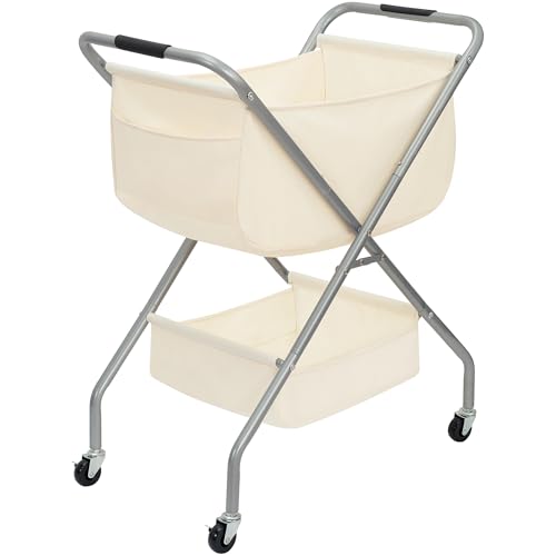 STORAGE MANIAC Collapsible Laundry Cart with...