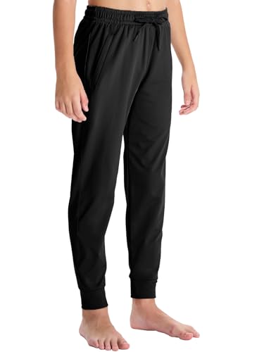 DEVOROPA Toddler to Youth Boys Joggers Kids Tapered Leg Sweatpants Lightweight Running Soccer Sports Athletic Pants Pockets