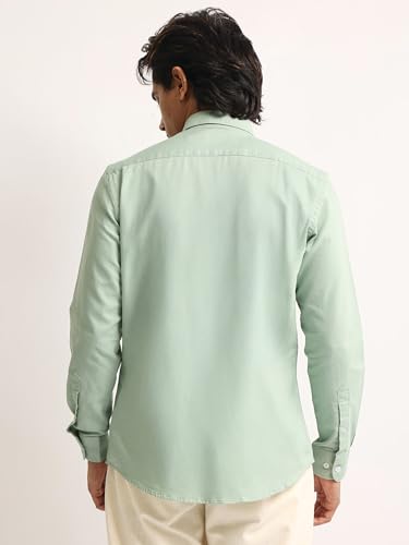 Image of MANIAC || Mens || Solid || Collared Neck || Full Sleeve || Oxford || Linen Blend Fabric || Shirt