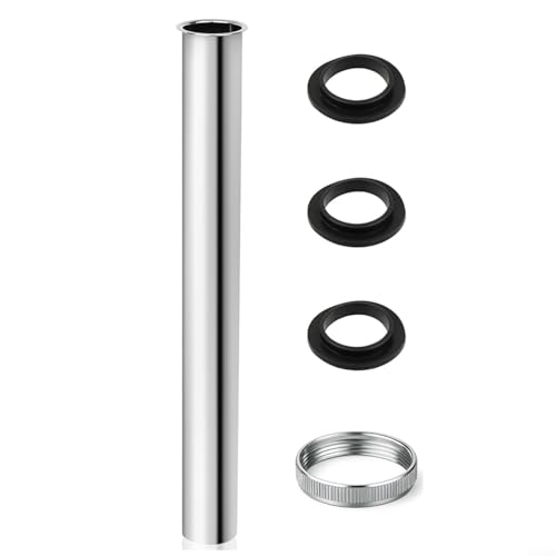 Lastdaytime Stainless Steel Extension Pipe For Sink Basin Drains With Leak Resistant Union Nut And Triple Sealing Washers For Stable Plumbing Installation