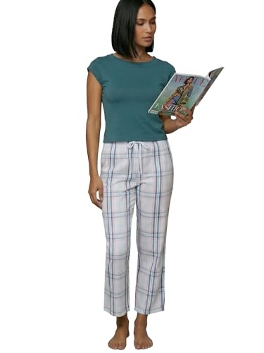 Image of Enamor Mid Rise Full Length Adjustable Drawstring Hangout Pant for Women - Relaxed Fit, Combed Cotton - E4A5