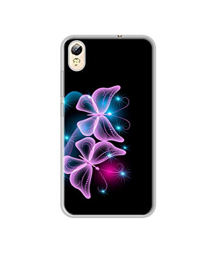 Image of Amazon Brand - Solimo Designer Butterflies Neon Light UV Printed Soft Back Case Mobile Cover for Tecno i3 Pro
