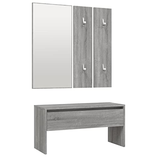 Garde-robe gris Sonoma en bois pour optimiser l'entrée - 6