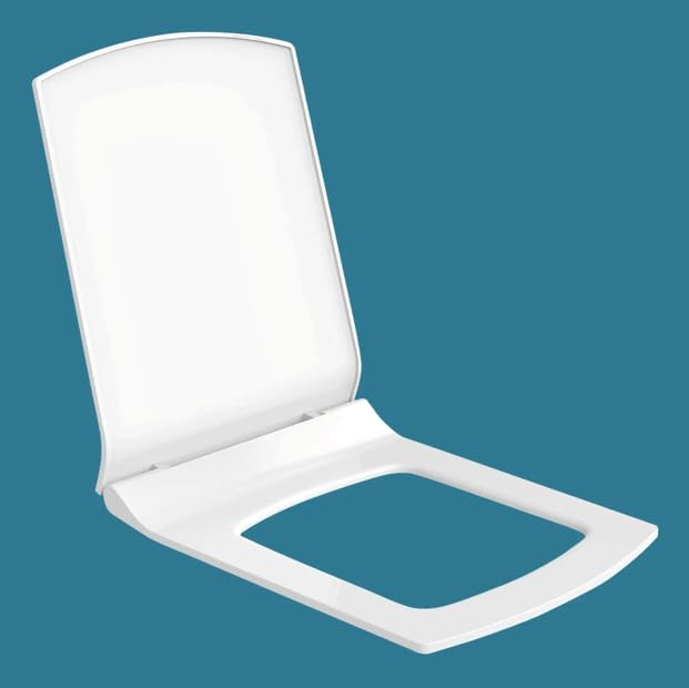 Toilet seat cover | Polypropylene Toilet Seat Caver | Universal Fit Commode seat | Durable Bathroom Toilet Lid | Easy Installation | Square Shape - white-image-24