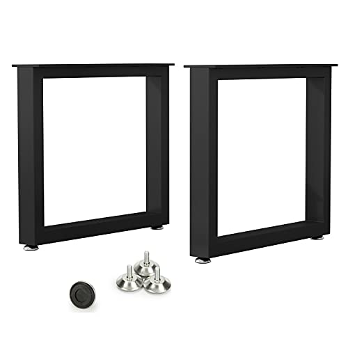 Image of HOMEKAYT Metal Coffee Table Legs 16''Hight 11'' Wide, Metal Bench Legs Desk Legs Multiple Uses for Bench,Side Table (Rectangle Shape, 2pcs)-Black