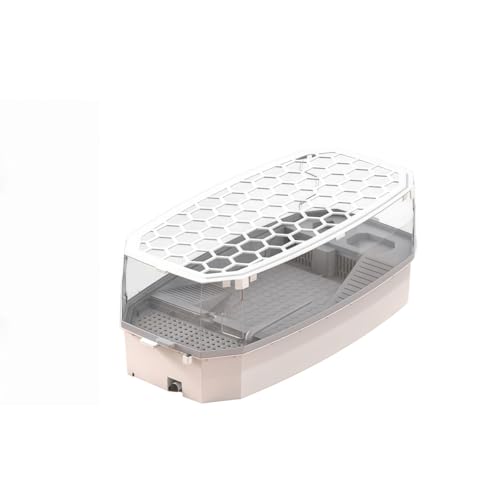 tangcheng 亀水槽 カメ用水槽 大きい 亀の水槽 飼育ケース亀用水槽 水循環ろ過システム 亀ケージ ボックス 観察 排水孔 階段 エサ皿 滑り止め 休憩プラットフォーム 脱出防止 爬虫類 両生類用 亀の楽園 (ホワイト)