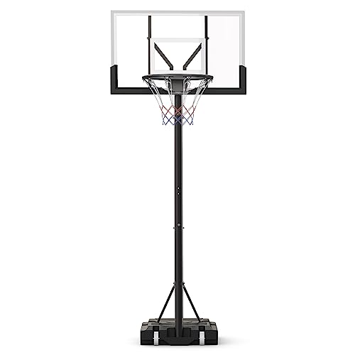 Portable Basketball Hoop Goal System Outdoor Indoor, 7.5-10 Ft. Height Adjustable 44In Backboard Weather-Resistant Basketball Courtfor Youth Adults Kids #TOP23