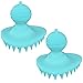 2 Piezas Masajeador Cuero Cabelludo,Cepillo Pelo de Silicona Mojado y seco para Champú y Masaje Cabeza,Limpieza Profunda y Cuidado,Exfoliación Suave y Estimula Crecimiento del Cabello,Azul
