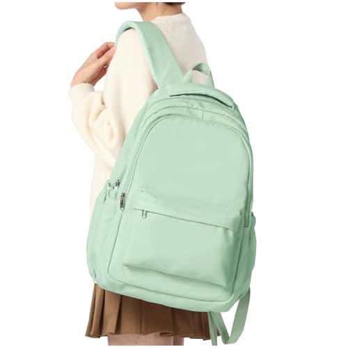 Weplan Mochilas Escolares Ligeras Para Niñas Y Adolescentes, Mochila Impermeable Informal Para La Escuela Universitaria, Mochila De Día Para Mujer, Verde Claro