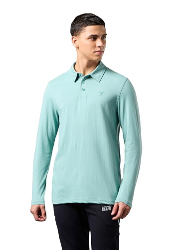 Image of TECHNOSPORT Mens Slim Fit Solid Full Sleeve Cotflex Polo T-Shirt for Regular and Casual Uses