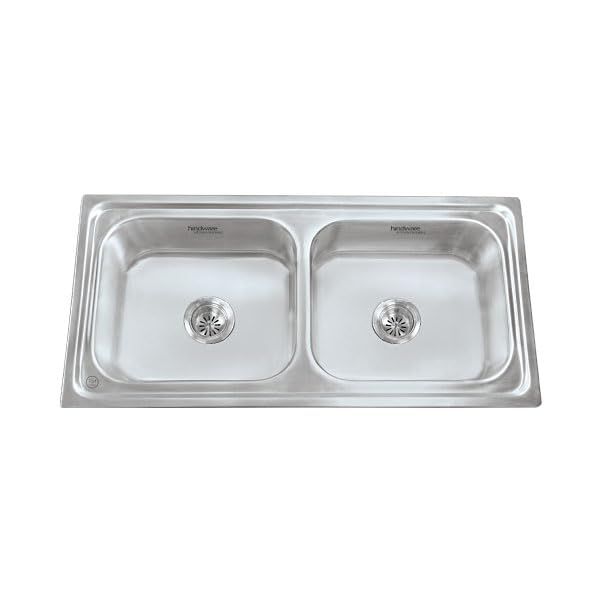 Hindware Kitchen Ensemble, Hindware Kitchen Sink, Stainless Steel, Pressed Double Bowl Kitchen Sink (Imperio 33x20x8 (Glossy) (B0CX94P2R3) Amazon Price History, Amazon Price Tracker