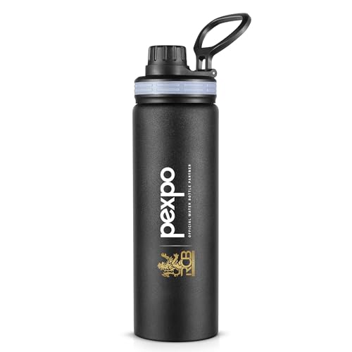 Image of Aqua Sip 900 ISI Certified Stainless Steel Sipper Water Bottle - 800ml | Single Wall | Easy to Carry Handle | For Home, Office, Gym, School, Trekking - Knight Black Virat Print