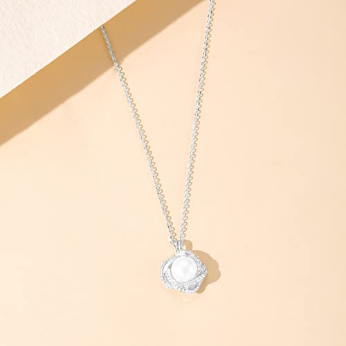 women's pearl necklace, Womens Pendant Necklaces，925 sterling silver pendant necklace, freshwater cultured pearl, suitable for daily wear and as a gift for family and friends3