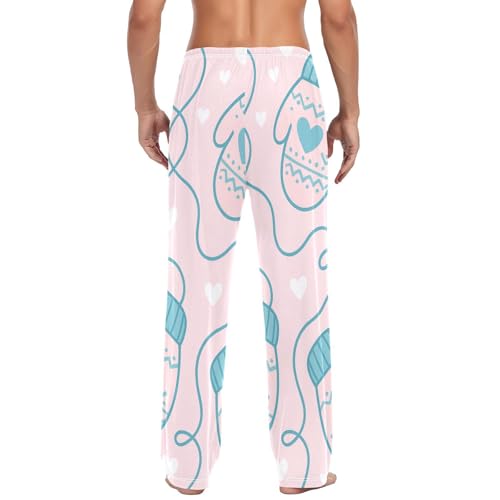 Knitted Mittens Men's Pajama Bottoms Plaid Pajamas Pants for Men Soft Long Lounge Woven Pj Sleep Pant with Pockets3