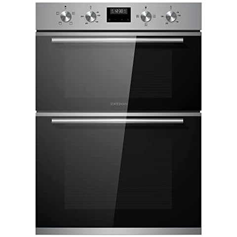 Statesman BDM373SS Built-In Double Oven, 3 Cooking Functions, LED Display, 35/70L, Stainless Steel Cover