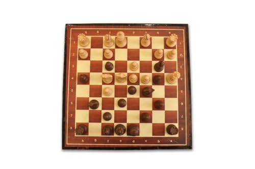 Image of PALM ROYAL HANDICRAFTS 15x 15 Inch Tournament Chess Board Set - Professional Pieces with 3 inch King - Durable Wood-Design Board Game for Kids and Adults.