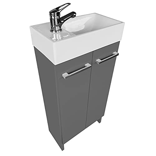 paplinskimoebel lavabo avec Meuble sous Vasque 81 cm x 40 cm x 22 cm, lavabo invités avec Meuble sous Vasque - Petite Armoire 40cm, Armoire de Salle de Bain...