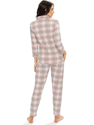 Image of LOTIK Women's Cotton Chax Print Front Open Night Suit Set