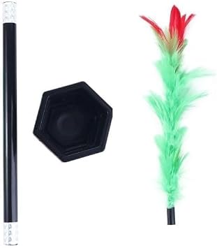 1Set Black Magic Wand to Flower for People Playing Toys,Magic Trick Wand,Close-up Magic Prop Magic Flower Stick,Magicians Tricks Toys,Magic Kits and Accessories,Novelty and Gag Toys,Games