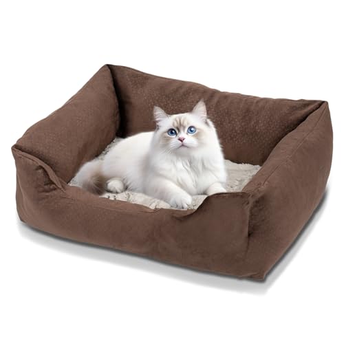 Dog Bed for Small and Mini Medium Dog,Cat Beds for Indoor Cats,Pet Bed for Puppy (Brown, Small) Brown Small