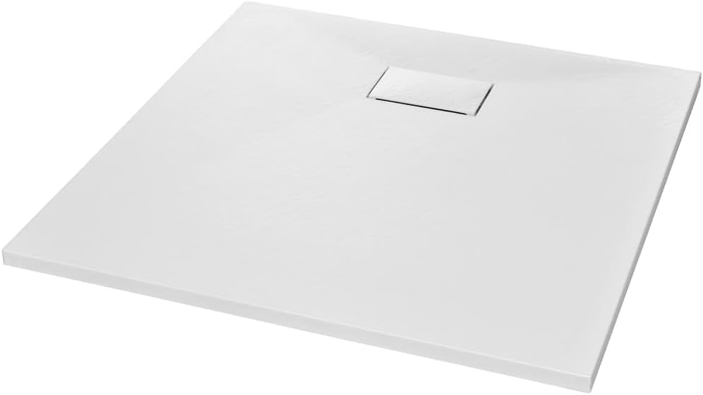 vidaXL Shower Base Tray 90x90 cm, Low-Threshold, SMC Material, White Shower Receptor, Easy to Clean, Scratch and Stain-, with Good Shock Resistance for High Durability