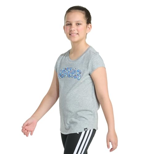 adidas Girls' Short Sleeve Essential Heather Tee3