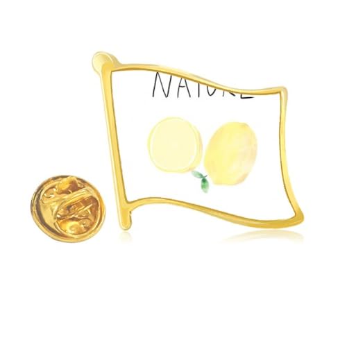 Pin's en métal doré avec motif île de citron chic pour vêtements