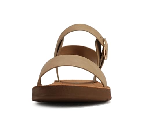 Image of Soda PLENTY ~ Women's Strappy Ankle Wrap Buckle Fashion Flat Sandals