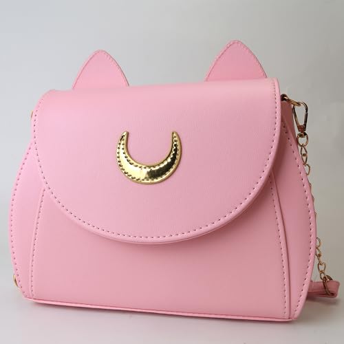 LoveWLC Moon Luna Cat Purses,Pu Goth Cosplay Moon Sailor Bag Handbag Shoulder Bags for Girl Women2