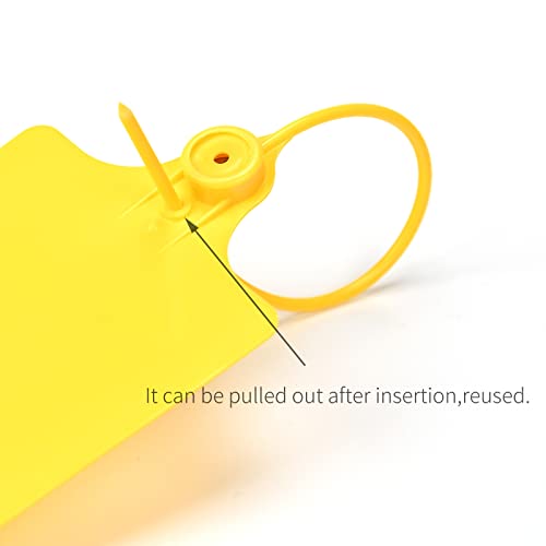 100 Plastic Tags Shipping Tags Water Proof Tags For Labeling Shipping Labels Security Seals Writable Marker Ties Hanging Tags Storage Tag (Yellow) #TOP4