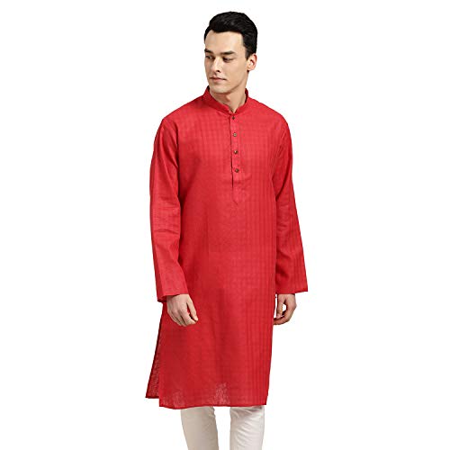 Image of SOJANYA Pastel Green Cotton Blend Kurta with Contrast Button Detailing