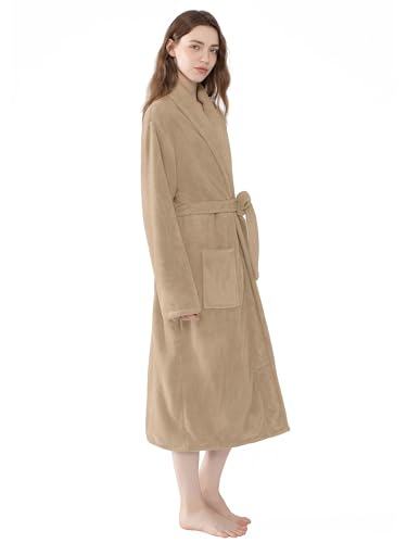 Image of Soft Robe For Women,Warm Plush Bath Robes Female,Spa Towel After Shower Lightweight Long Bathrobe