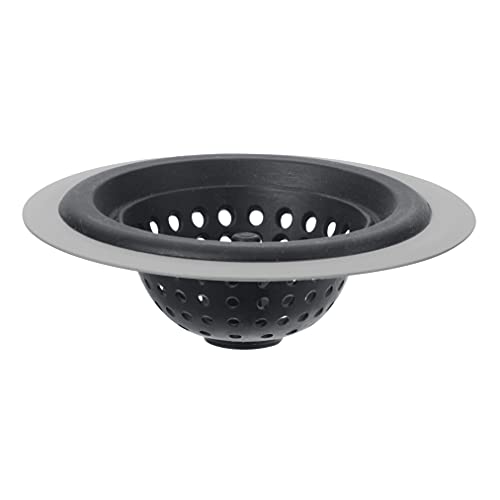 Tapón de fregadero de silicona y metal 4.6" gris