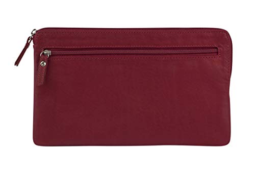Preisvergleich Produktbild Banktasche Geldtasche LEAS in Echt-Leder, rot - Special-Edition