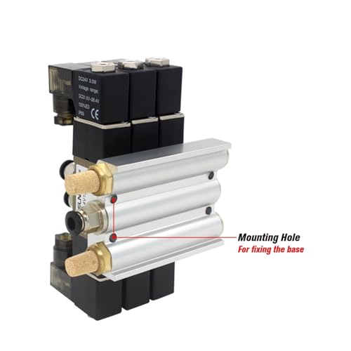 Électrovanne 5 voies 4V120-06 DC24V avec embase aluminium 6 stations et raccords 4mm - 7