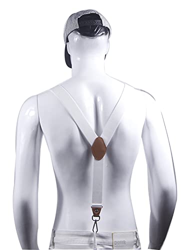 Image of Mens Suspenders with 3 Swivel Hooks Belt Loops 1.4 Inch Wide Heavy Duty Adjustable Braces