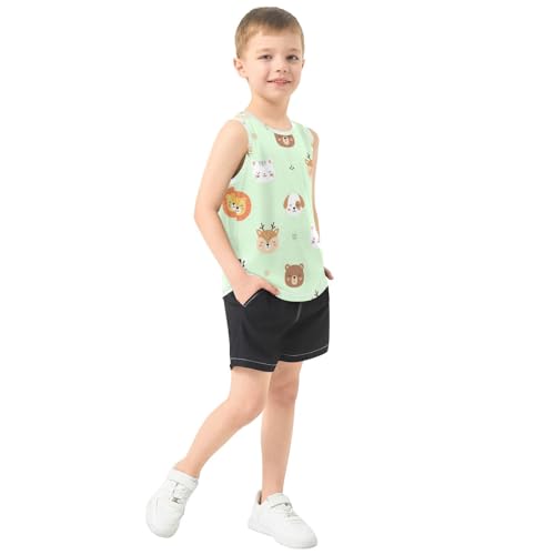 J JOYSAY Bear Lion Deer Boys Tank Top Sleeveless Muscle Shirts Quick Dry Sport Active Workout Kids T-Shirts 3-15T4