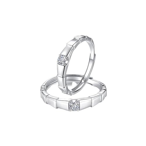 Bague Réglable Fiançailles Couple Argent fini les erreurs de taille