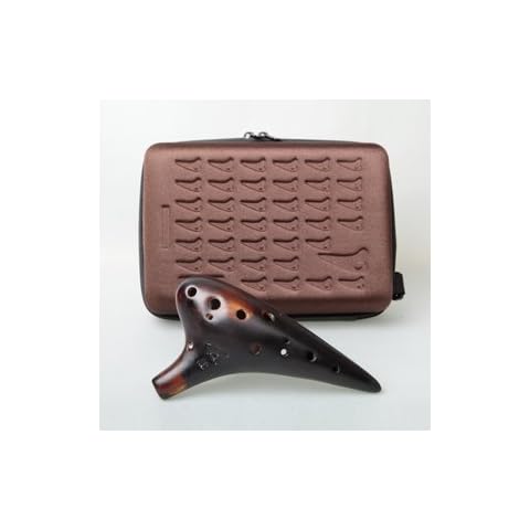 Focalink Professional 12 Holes Alto C Ceramic Ocarina W/Hard-shell Case. Authenticity Proved by Engraved Identification Code on Each Piece! Linn's Arts Exclusive! (Straw fire) Cover