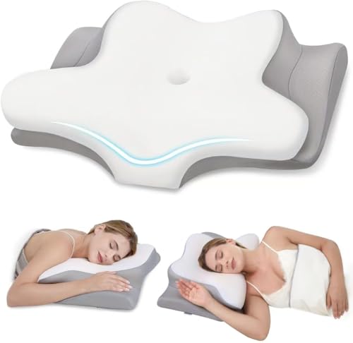 Cervical Neck Pillow, Memory Foam Pillows for Neck and Shoulder Pain Relief, 2 Heights Ergonomic...