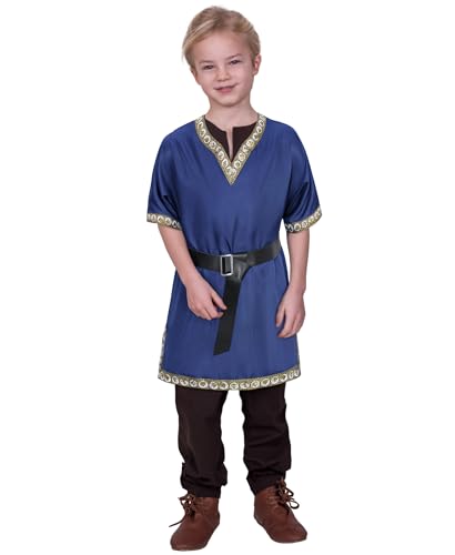 Kids Medieval Costume Boys Viking Tunic Knight Warrior Renaissance Shirts wit...