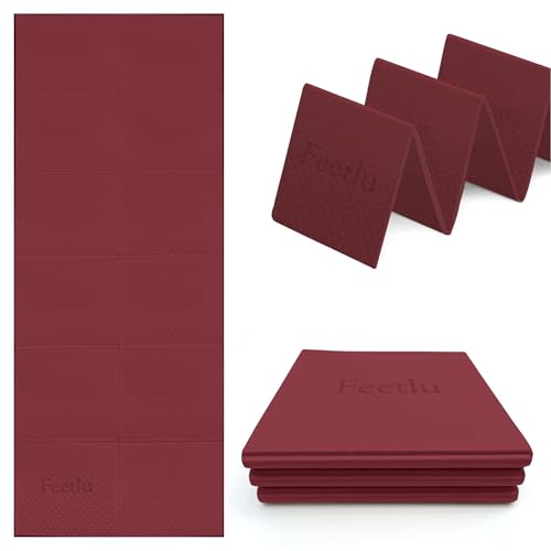 Feetlu Foldable Yoga Mat, 6mm Thick, Lightweight, Anti-Slip, and Easy to Store – Perfect for Travel, Yoga, Pilates, Home Workouts, and Floor Exercises