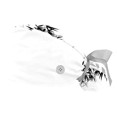 Chapeaux de Travail de Qualité JDEZ Lot de 2 Casquettes Bouffantes Motif Bambou