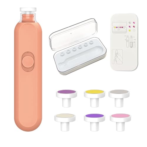 ZiStarlilife Molinillo de uñas eléctrico multifunción, configuración de velocidad ajustable, limas de uñas portátiles para niños, ancianos, adultos, uñas naturales y artificiales (naranja)